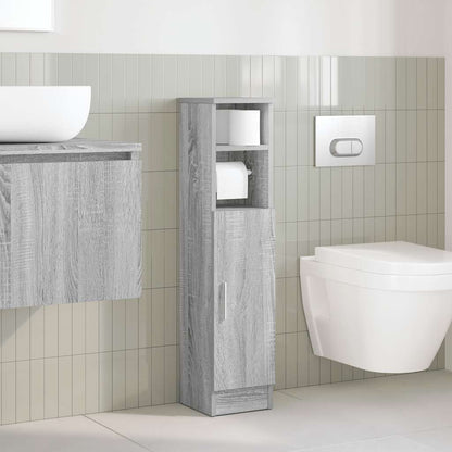 Bathroom Cabinet with Roll Holder Grey Sonoma 20.5x22x90 cm