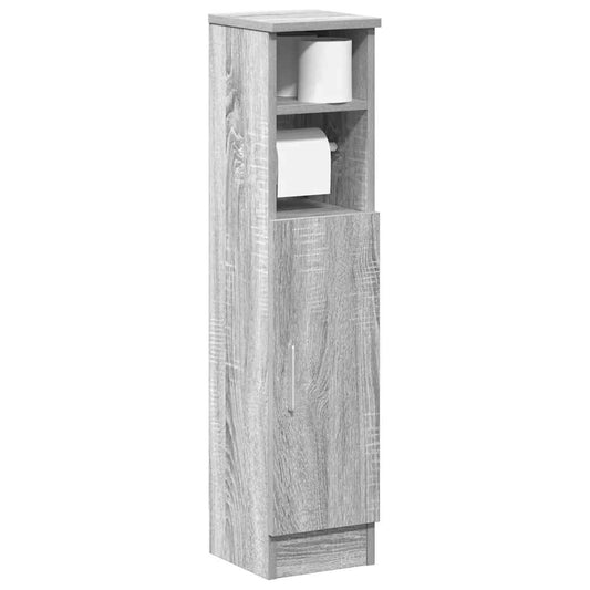 Bathroom Cabinet with Roll Holder Grey Sonoma 20.5x22x90 cm