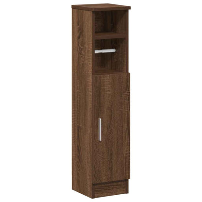 Bathroom Cabinet with Roll Holder Brown Oak 20.5x22x90 cm