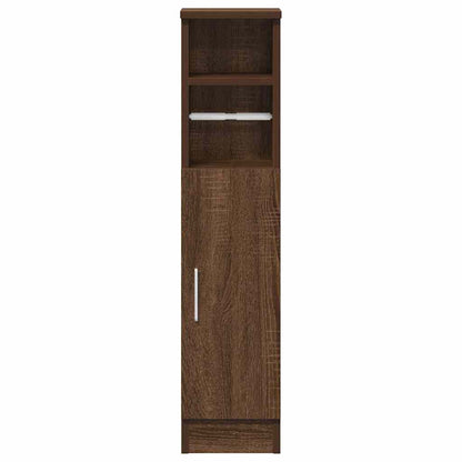 Bathroom Cabinet with Roll Holder Brown Oak 20.5x22x90 cm