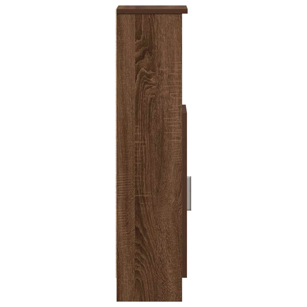 Bathroom Cabinet with Roll Holder Brown Oak 20.5x22x90 cm