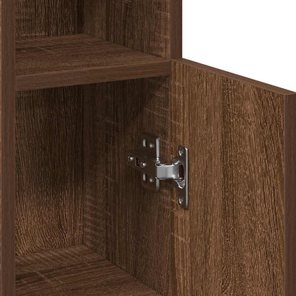 Bathroom Cabinet with Roll Holder Brown Oak 20.5x22x90 cm