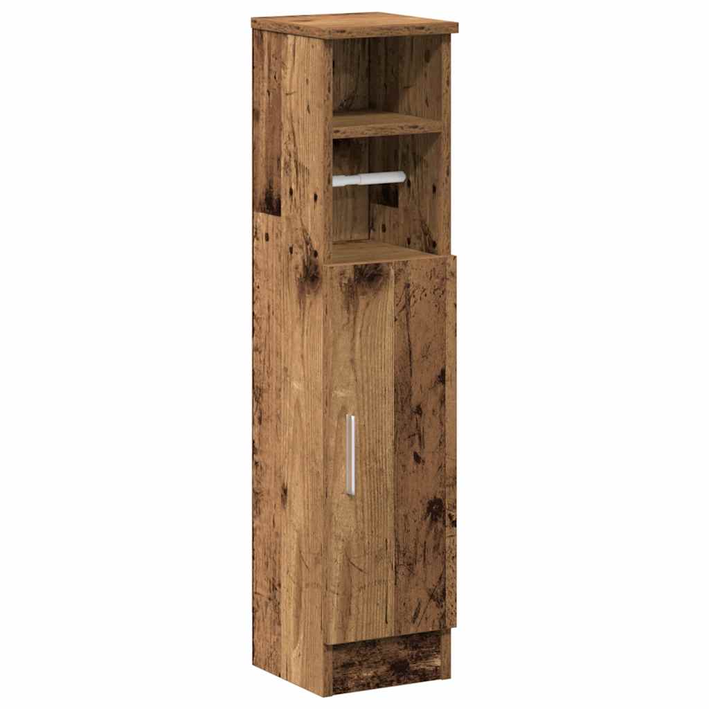 Bathroom Cabinet with Roll Holder Old Wood 20.5x22x90 cm