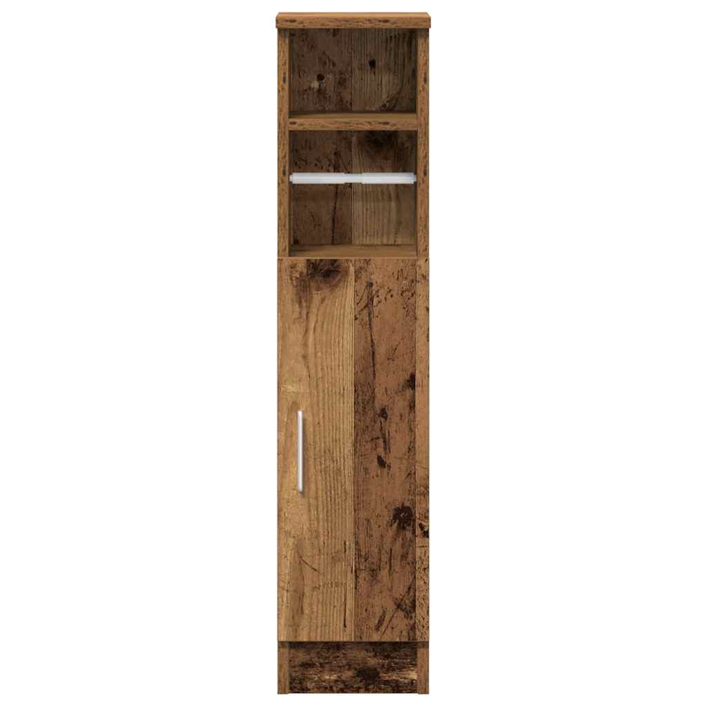 Bathroom Cabinet with Roll Holder Old Wood 20.5x22x90 cm