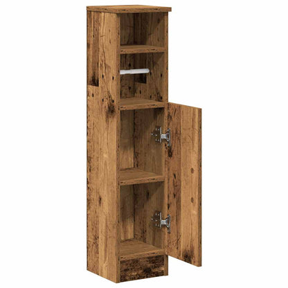 Bathroom Cabinet with Roll Holder Old Wood 20.5x22x90 cm