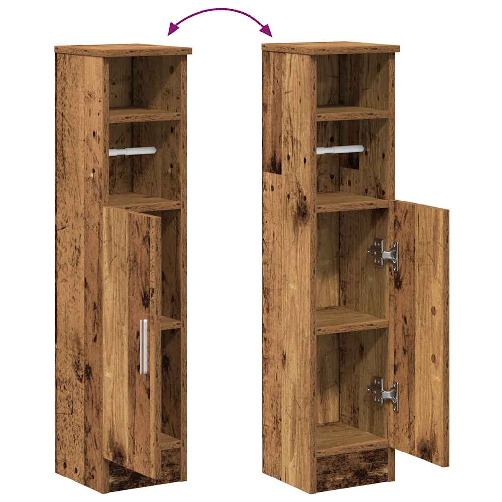 Bathroom Cabinet with Roll Holder Old Wood 20.5x22x90 cm