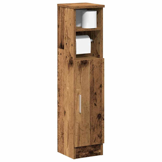 Bathroom Cabinet with Roll Holder Old Wood 20.5x22x90 cm