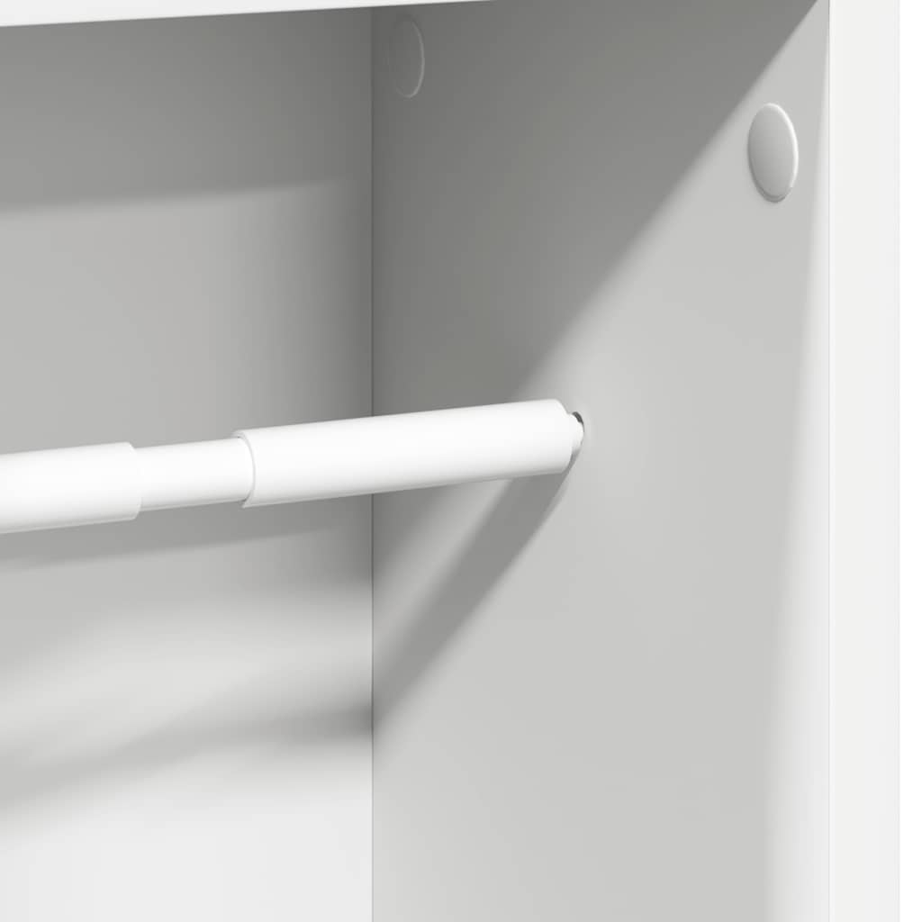 Bathroom Cabinet with Roll Holder White 20.5x20x90 cm