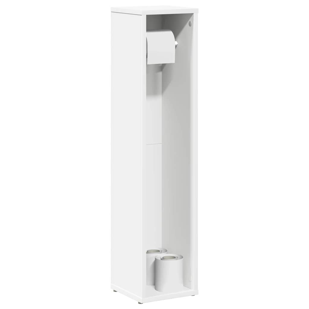 Bathroom Cabinet with Roll Holder White 20.5x20x90 cm