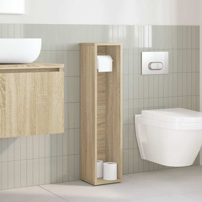 Bathroom Cabinet with Roll Holder Sonoma Oak 20.5x20x90 cm