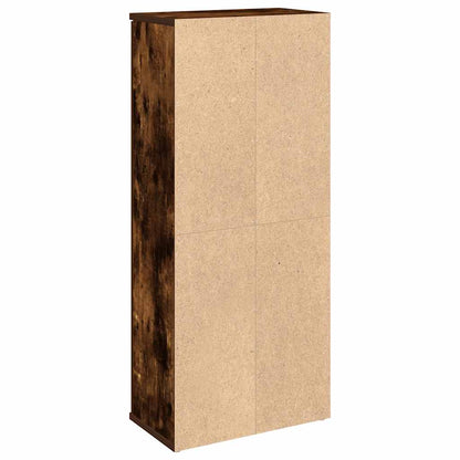 Bathroom Cabinet with Roll Holder Smoked Oak 39x22x90 cm