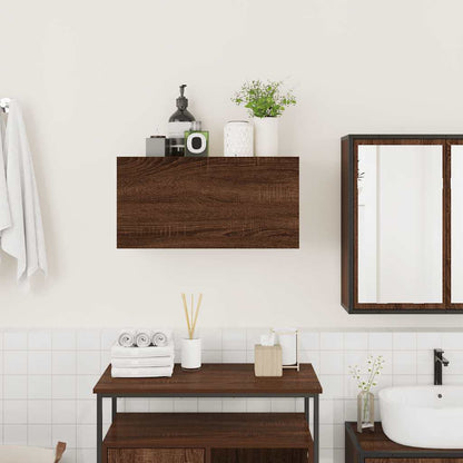 Bathroom Wall Cabinet Brown Oak 60x25x30 cm Engineered Wood - Bend