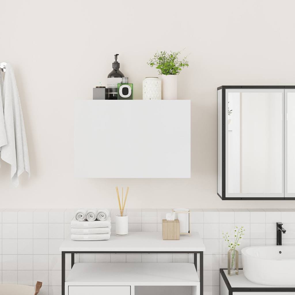 Bathroom Wall Cabinet White 60x25x40 cm Engineered Wood - Bend