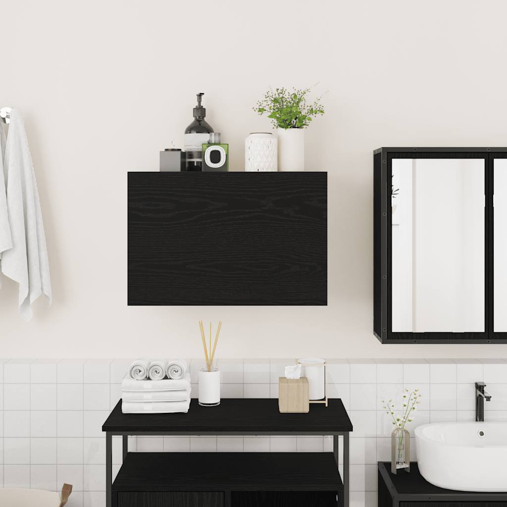 Bathroom Wall Cabinet Black 60x25x40 cm Engineered Wood - Bend