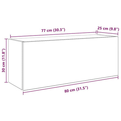 Bathroom Wall Cabinet Concrete Grey 80x25x30 cm Engineered Wood