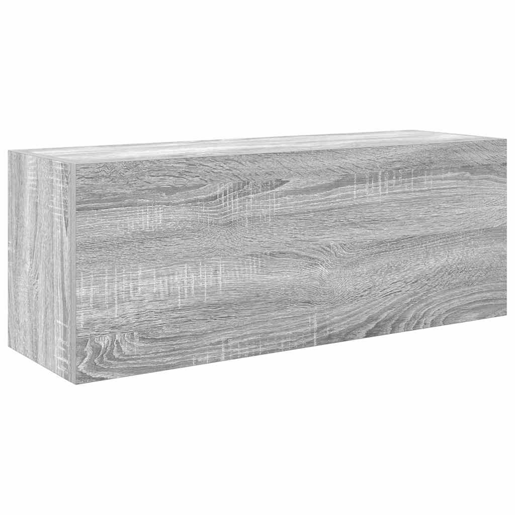 Bathroom Wall Cabinet Grey Sonoma 80x25x30 cm Engineered Wood - Bend