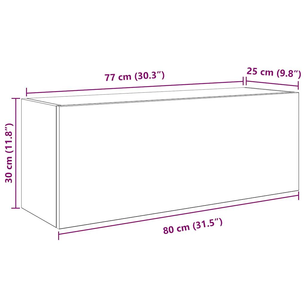 Bathroom Wall Cabinet Grey Sonoma 80x25x30 cm Engineered Wood - Bend