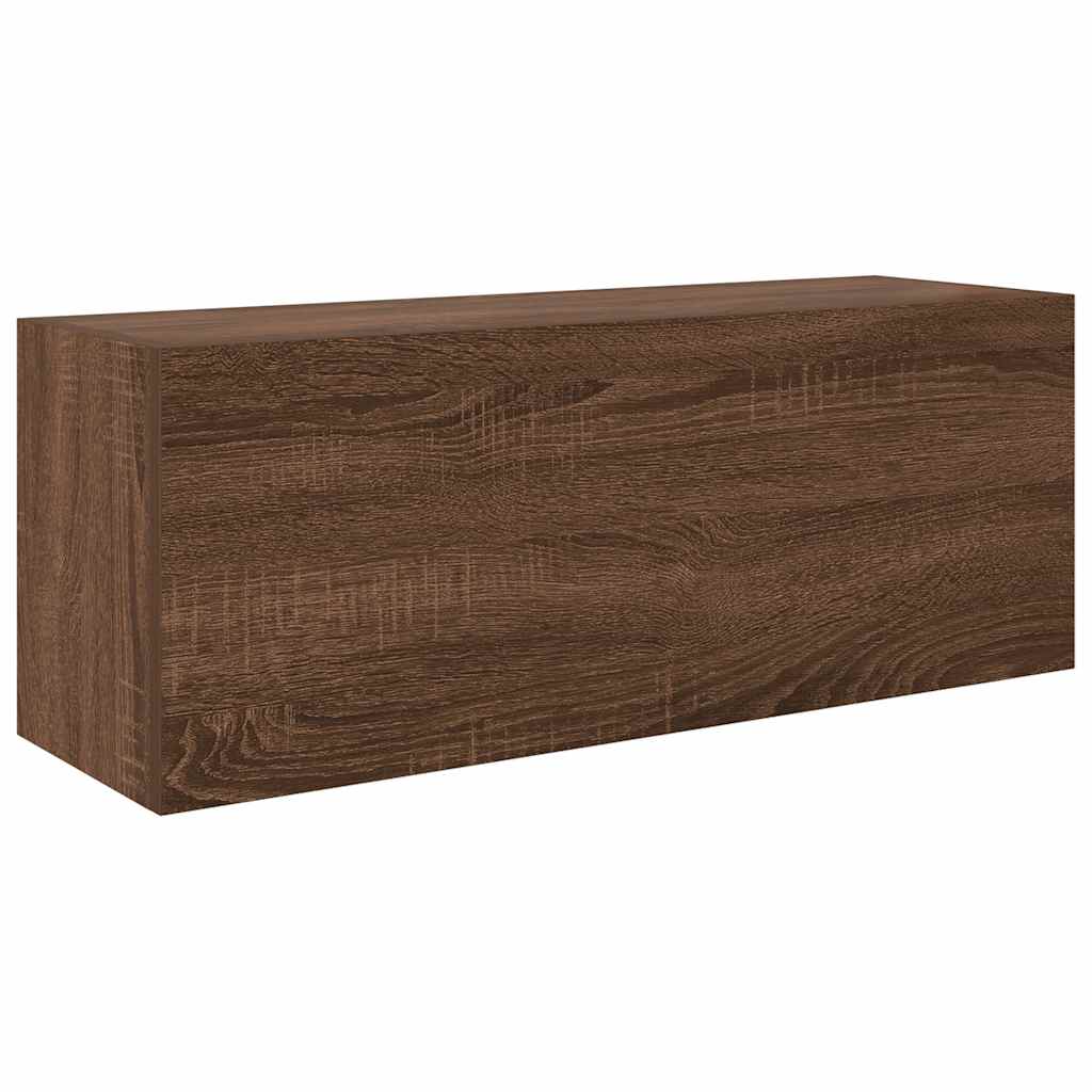 Bathroom Wall Cabinet Brown Oak 80x25x30 cm Engineered Wood - Bend