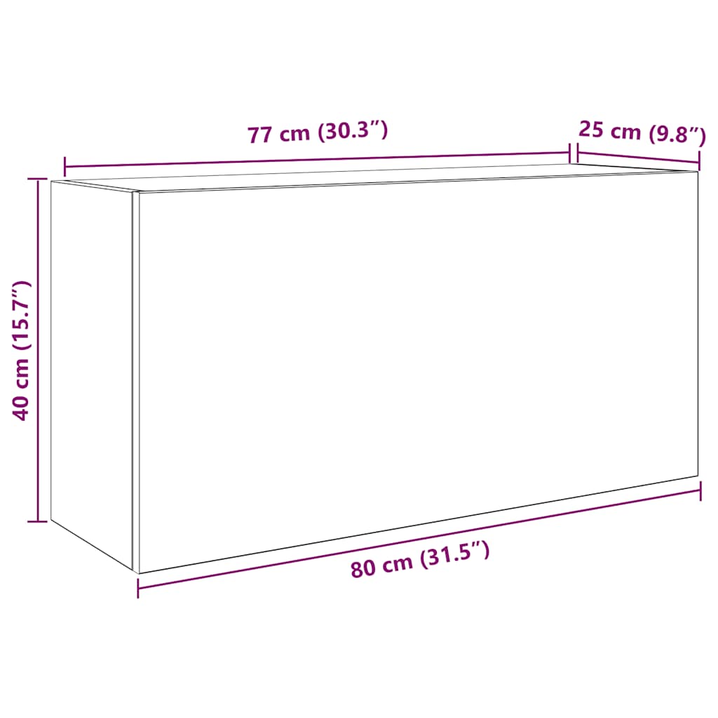 Bathroom Wall Cabinet Concrete Grey 80x25x40 cm Engineered Wood - Bend