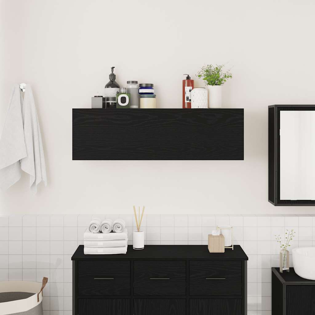 Bathroom Wall Cabinet Black 100x25x30 cm Engineered Wood