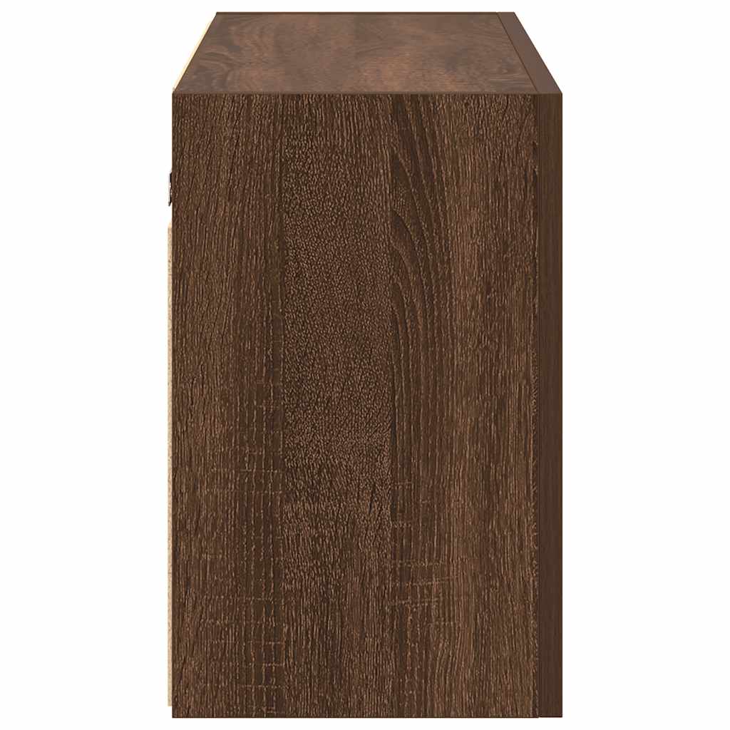 Bathroom Wall Cabinet Brown Oak 100x25x40 cm Engineered Wood - Bend