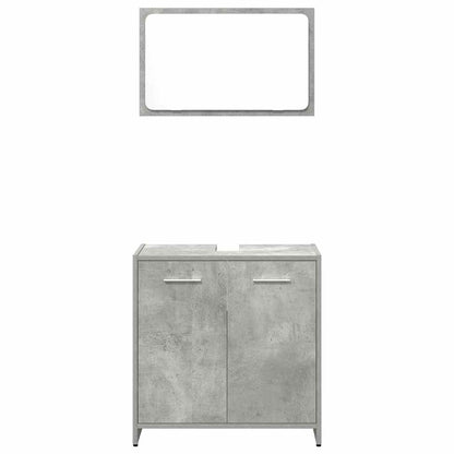 3 Piece Bathroom Furniture Set Concrete Grey Engineered Wood