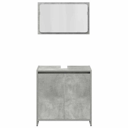 3 Piece Bathroom Furniture Set Concrete Grey Engineered Wood