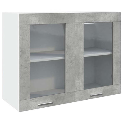 7 Piece Bathroom Furniture Set Concrete Grey Engineered Wood