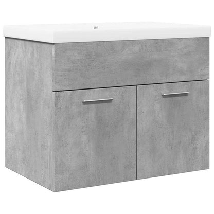 Bathroom Sink Cabinet with Built-in Basin Concrete Grey