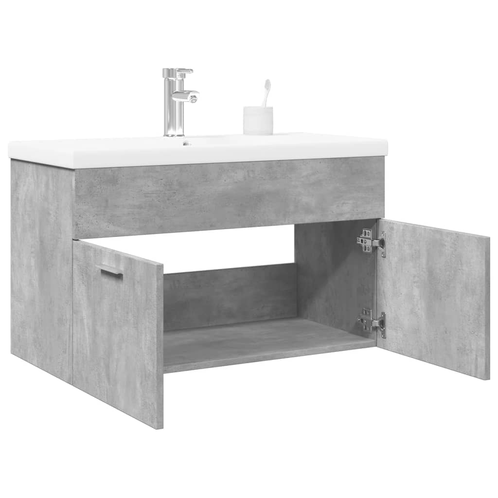 Bathroom Sink Cabinet with Built-in Basin Concrete Grey