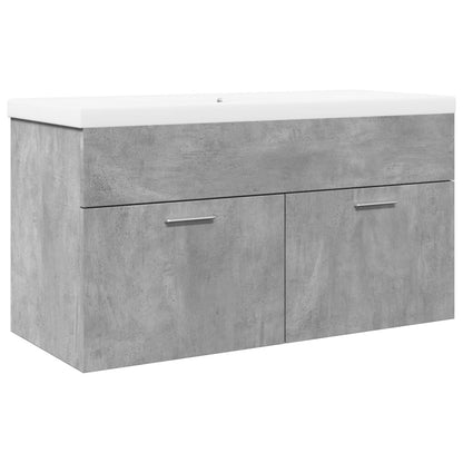 Bathroom Sink Cabinet with Built-in Basin Concrete Grey