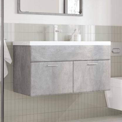 Bathroom Sink Cabinet with Built-in Basin Concrete Grey