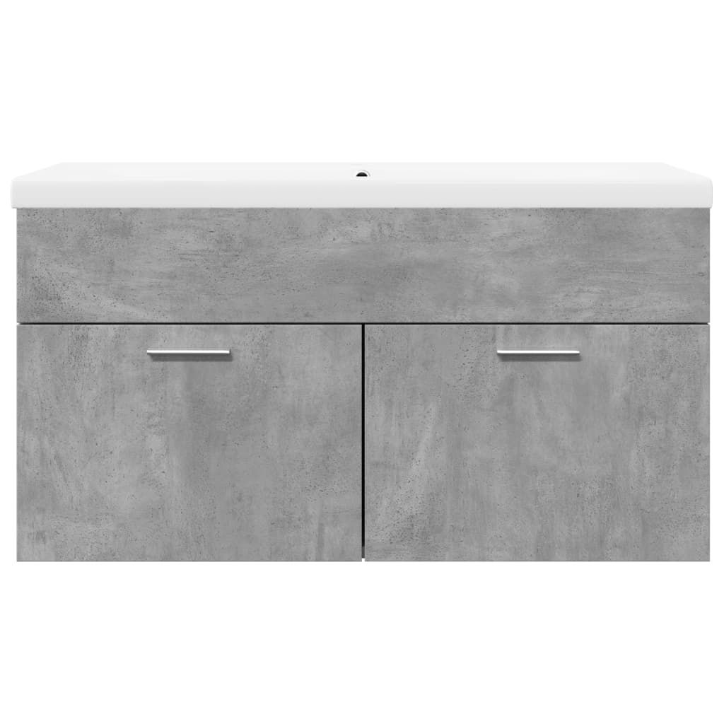 Bathroom Sink Cabinet with Built-in Basin Concrete Grey