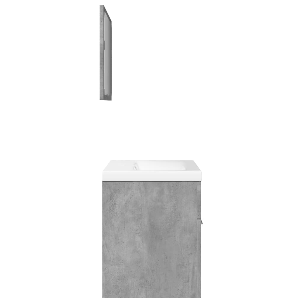 3 Piece Bathroom Furniture Set Concrete Grey Engineered Wood