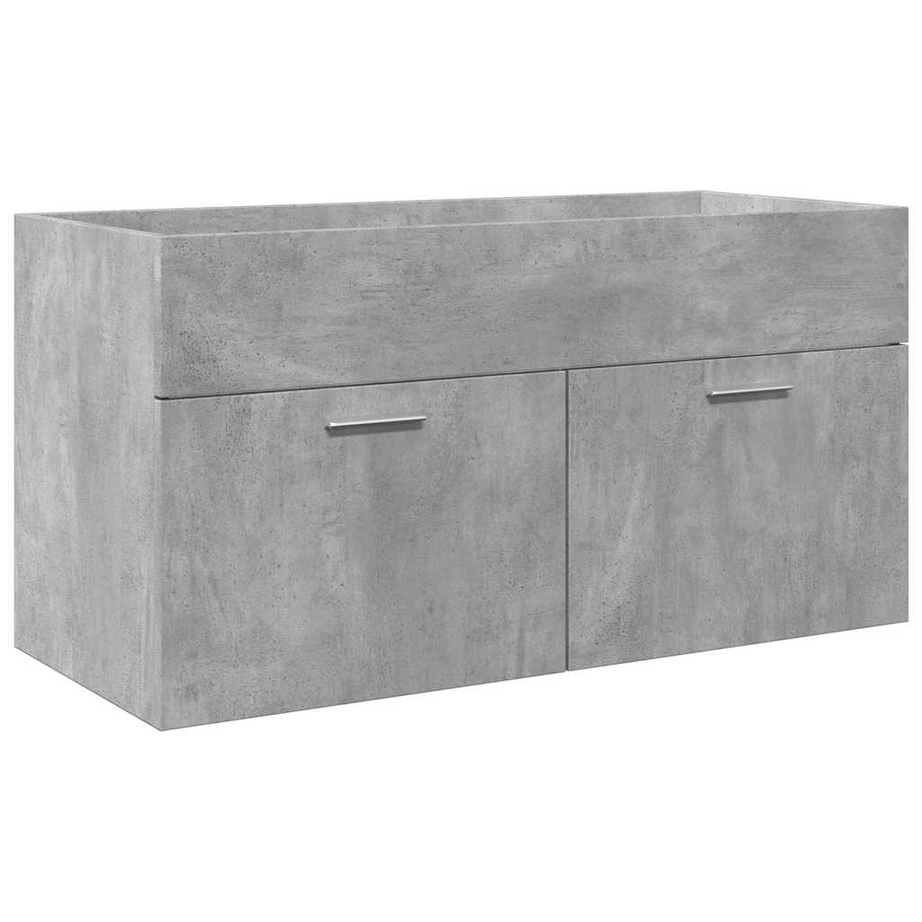 3 Piece Bathroom Furniture Set Concrete Grey Engineered Wood