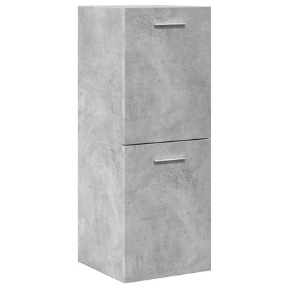 4 Piece Bathroom Furniture Set Concrete Grey Engineered Wood