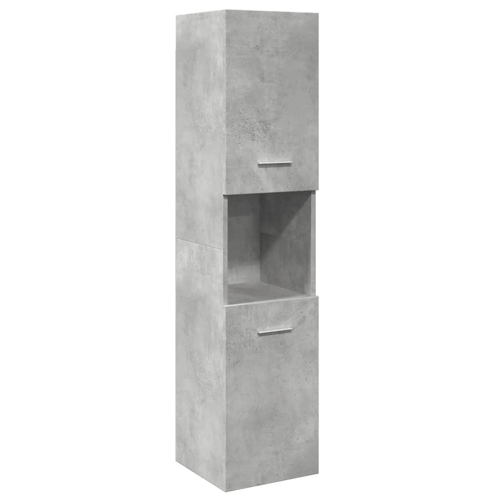 5 Piece Bathroom Furniture Set Concrete Grey Engineered Wood