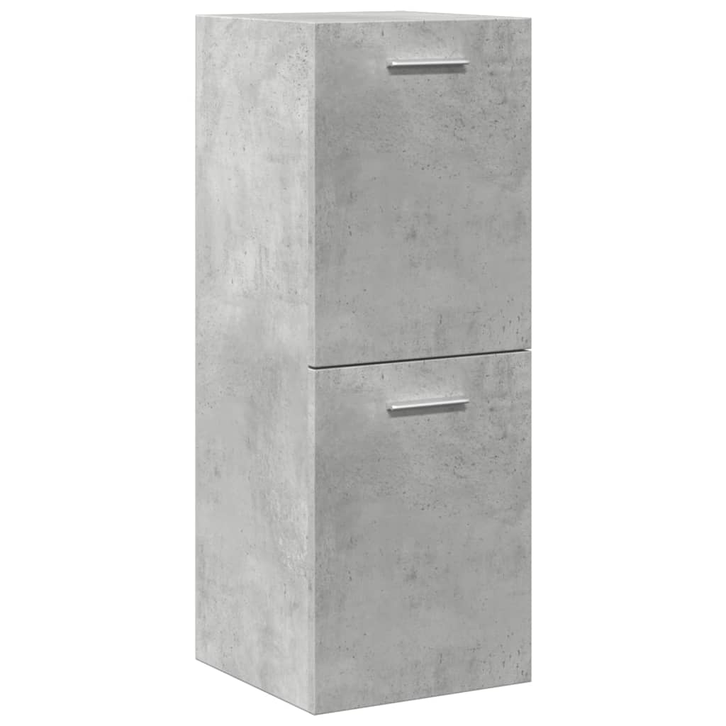 4 Piece Bathroom Furniture Set Concrete Grey Engineered Wood