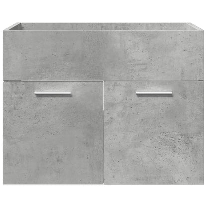 4 Piece Bathroom Furniture Set Concrete Grey Engineered Wood