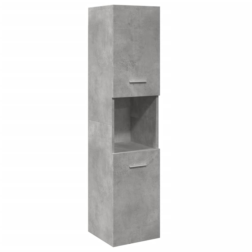 5 Piece Bathroom Furniture Set Concrete Grey Engineered Wood