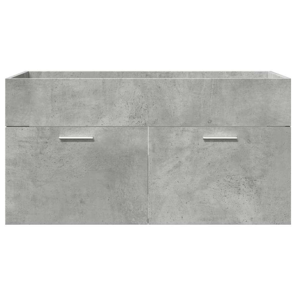 5 Piece Bathroom Furniture Set Concrete Grey Engineered Wood