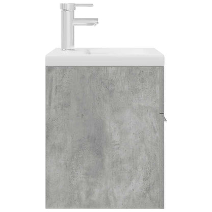 Bathroom Sink Cabinet with Built-in Basin and Faucet Concrete Grey