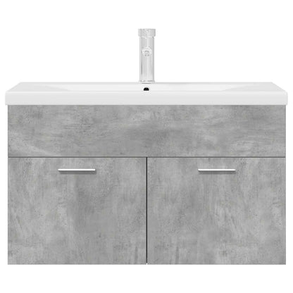 Bathroom Sink Cabinet with Built-in Basin and Faucet Concrete Grey