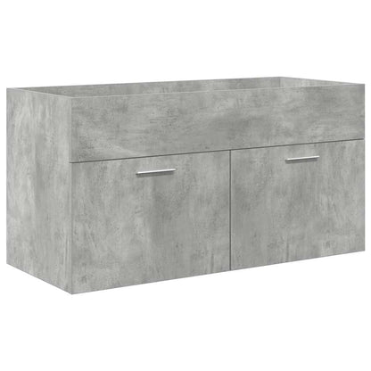 Bathroom Sink Cabinet with Built-in Basin and Faucet Concrete Grey