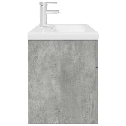 Bathroom Sink Cabinet with Built-in Basin and Faucet Concrete Grey