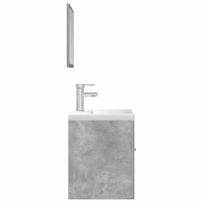 3 Piece Bathroom Furniture Set Concrete Grey Engineered Wood