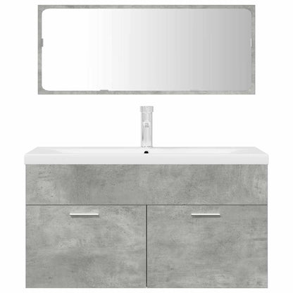 3 Piece Bathroom Furniture Set Concrete Grey Engineered Wood