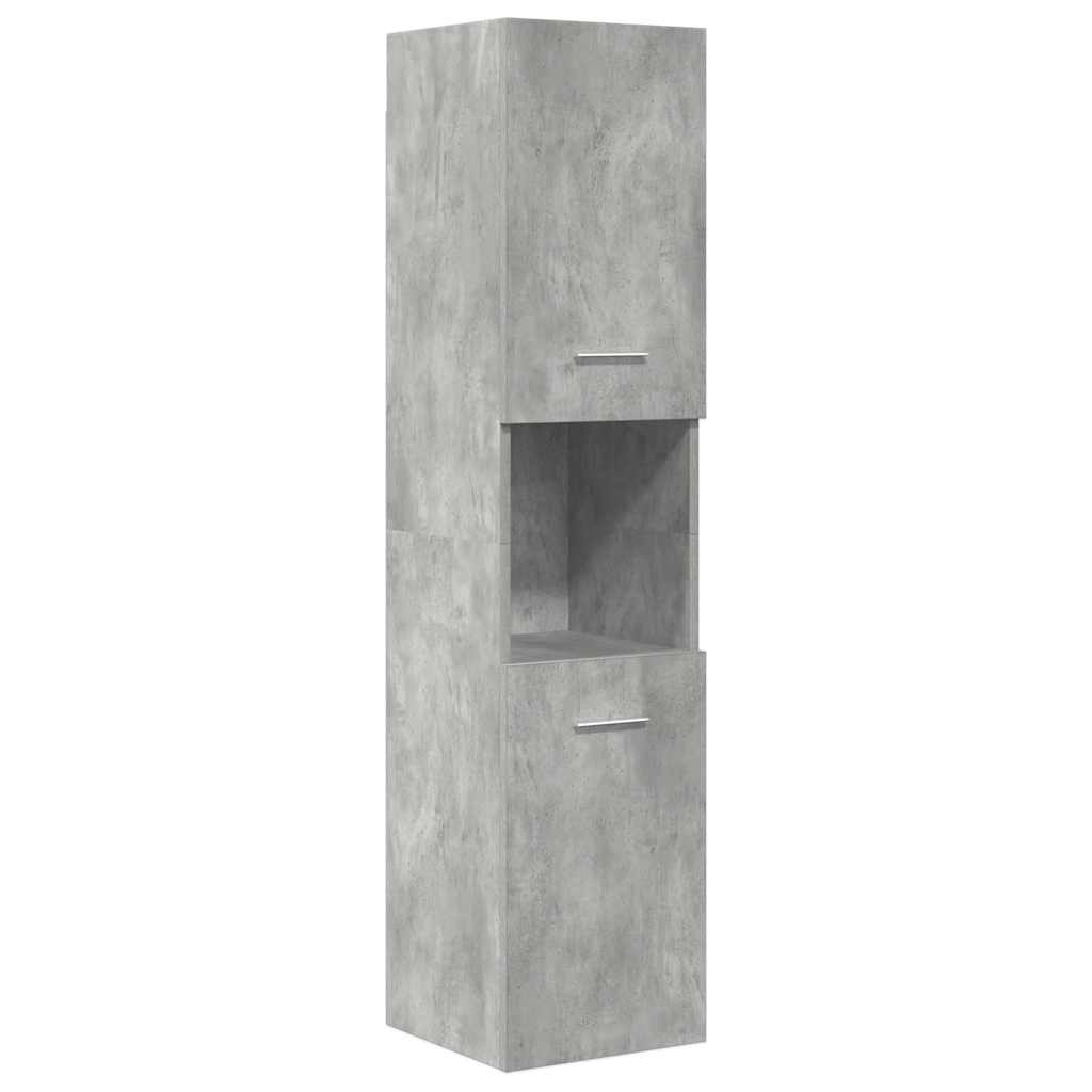 5 Piece Bathroom Furniture Set Concrete Grey Engineered Wood