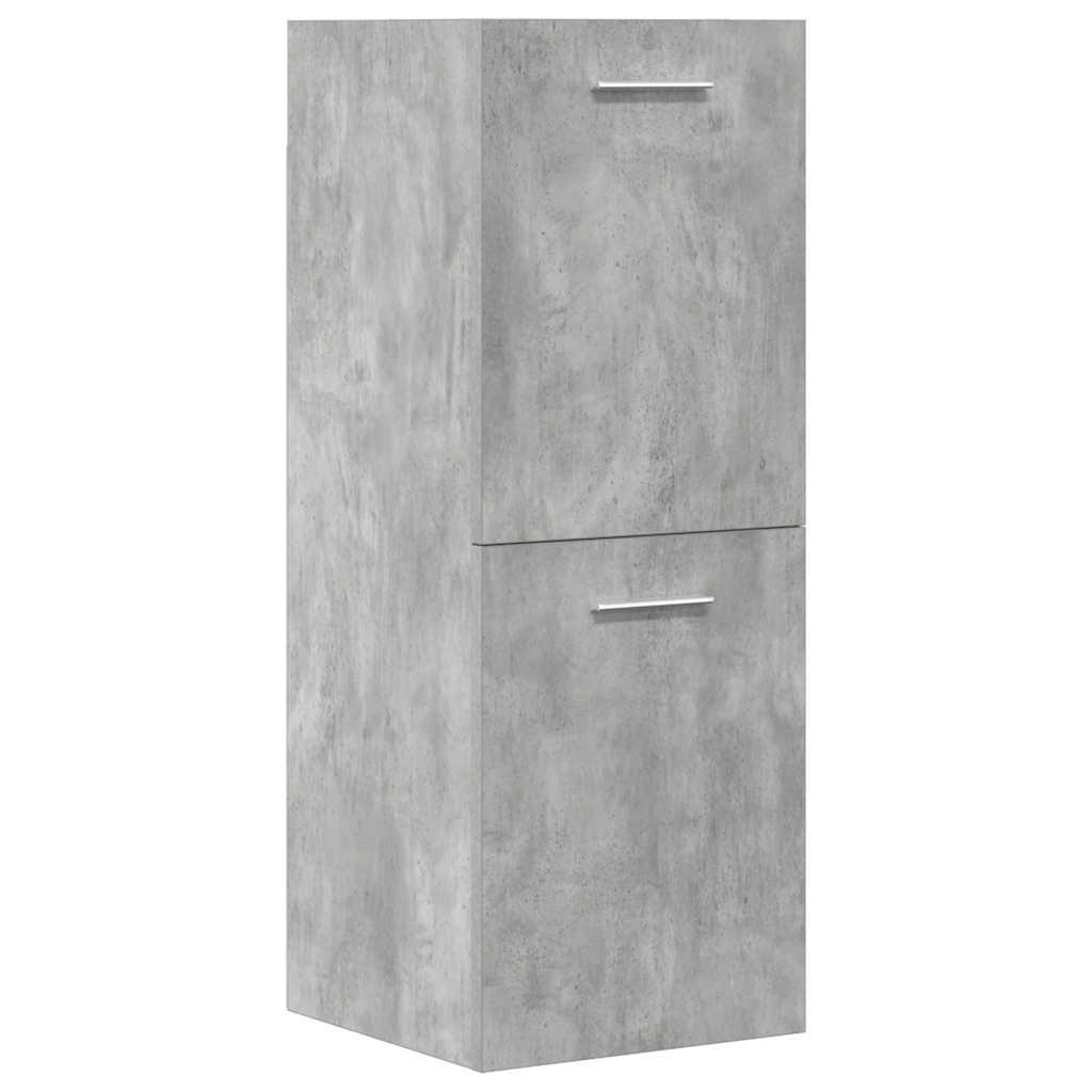 4 Piece Bathroom Furniture Set Concrete Grey Engineered Wood