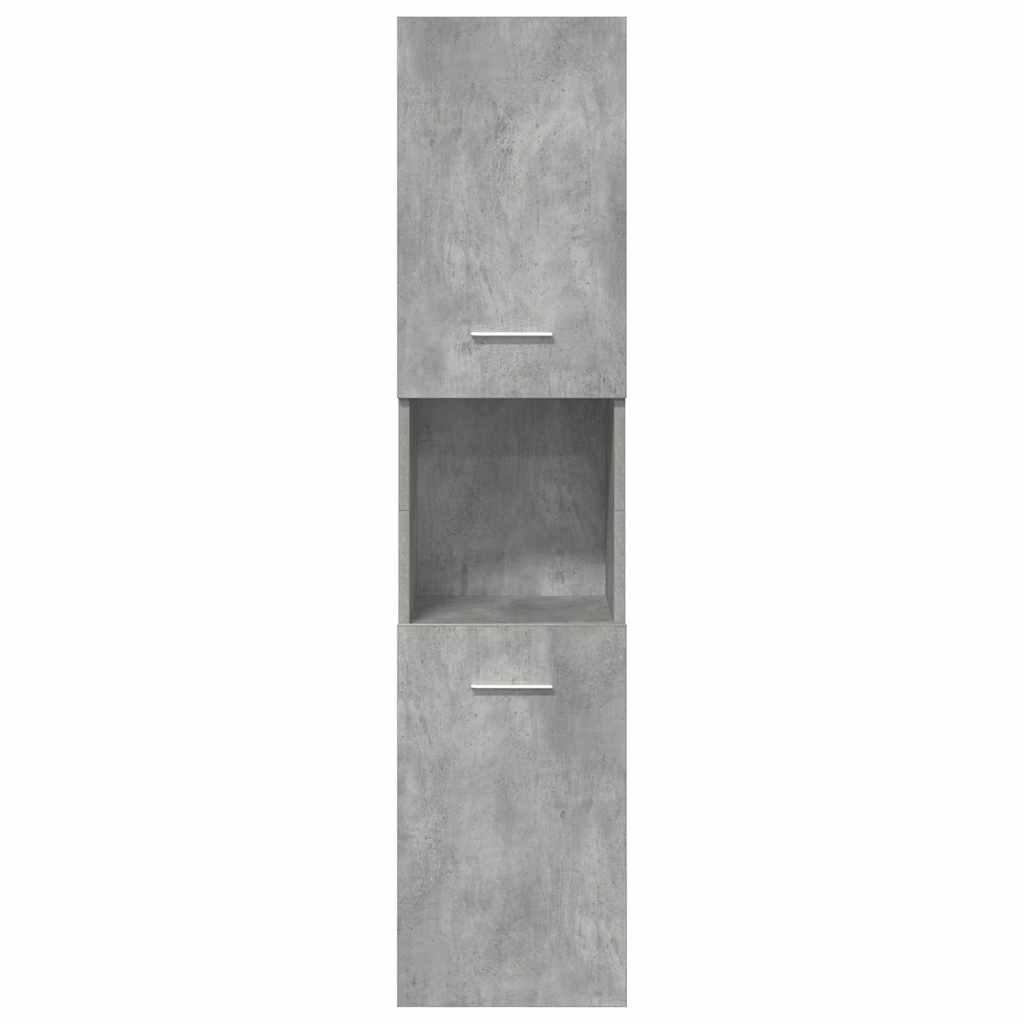 5 Piece Bathroom Furniture Set Concrete Grey Engineered Wood